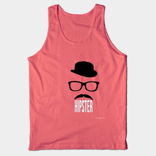 I'M A HIPSTER (with moustache) Tank Top by theenvyofyourfriends